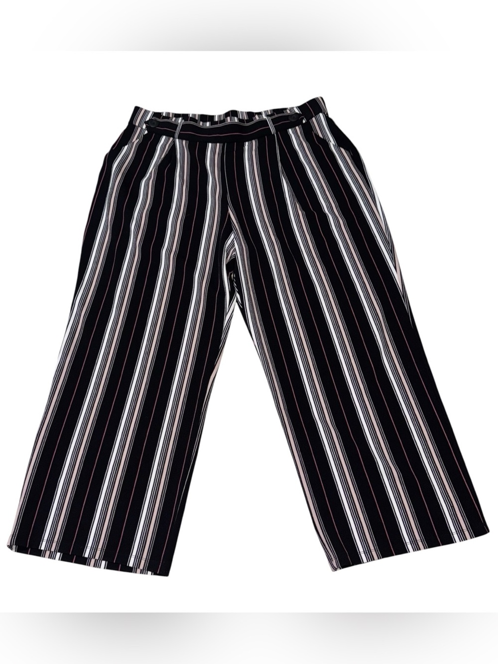 C Est. 1946 Women's Size 22/24W Wide Leg Pants Striped Elastic Waist NWT